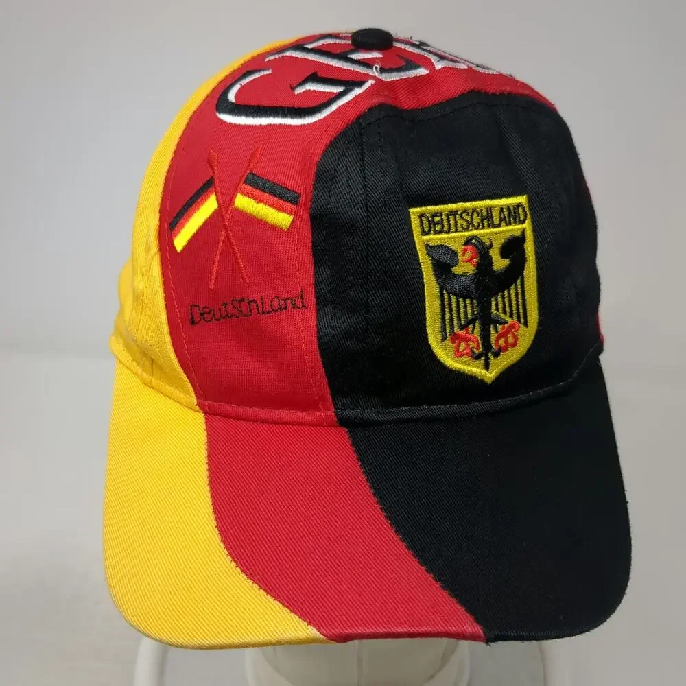 Horst Knab Germany Baseball Cap Red Black Yellow One Size Embroidered Crest Hat